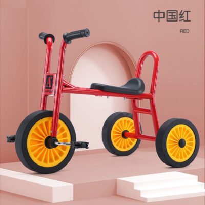 Mở khóa đồ chơi xe đạp ba bánh dành cho trẻ em mẫu giáo 2-8 tuổi Xe đạp đôi có thể đưa người đi xe đẩy ngoài trời