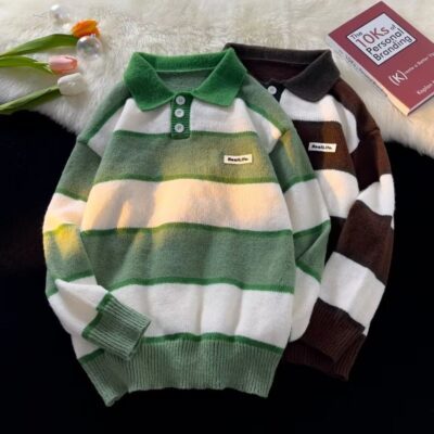 Mùa đông dày lỏng lẻo cổ áo len nam hợp thời trang mặc bên trong áo khoác gió lười biếng chất lượng cao áo len dệt kim nam cao cấp