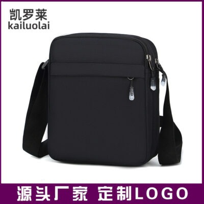 Kailuolai thương hiệu túi đeo vai nam giản dị đơn giản màu đen túi du lịch ngoài trời túi điện thoại di động các nhà sản xuất bán buôn