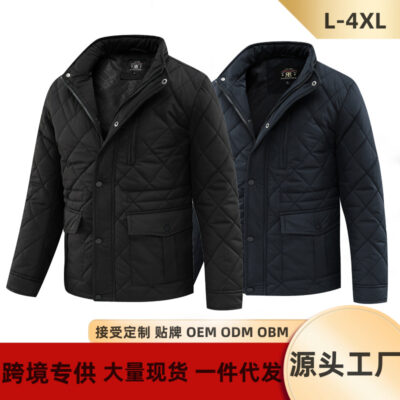 Bán buôn xuất khẩu Xuất khẩu áo khoác kinh doanh polyester trung niên và cao tuổi áo khoác mỏng mùa thu nam ấm áp chần bông
