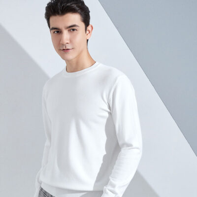 Mùa Thu Đông Cardigan Nam Dáng Rộng Dày Áo Len Cổ Tròn Chui Đầu Nam Cashmere Size Lớn Dài Tay Dệt Kim Đáy Áo Sơ Mi