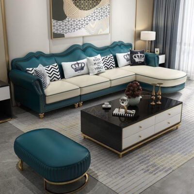 Mỹ đẹp sang trọng ghế sofa căn hộ nhỏ phòng khách da nghệ thuật kết hợp đặt đơn giản hậu hiện đại góc ghế dài đồ nội thất