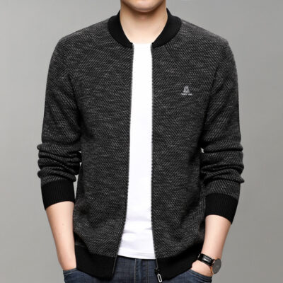 Nhà máy cửa hàng mùa thu và mùa đông áo len nam mới cổ bóng chày hợp thời trang tất cả các trận đấu giản dị áo khoác cardigan dệt kim quần áo nam
