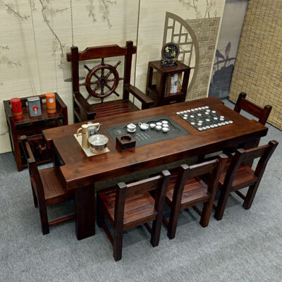 Con tàu cũ gỗ đầy đủ bàn cà phê phòng khách đơn giản Bàn trà đầy đủ nội thất gỗ rắn Bàn trà nhỏ bàn cà phê phòng khách gỗ rắn Bàn trà