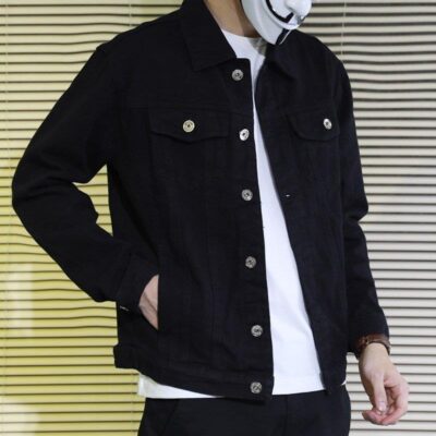 Mùa Xuân Và Mùa Thu Nam Áo Khoác Denim Mỏng Màu Trơn Bảo Hộ Lao Động Áo Khoác Nam Xu Hướng Thời Trang Quần Áo Denim