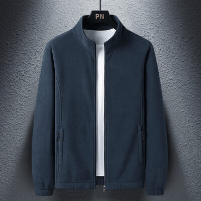 Quần áo nam Jiuchuang 丨Áo khoác lông cừu cực mới cho nam mùa xuân và mùa thu thể thao giải trí cổ áo đứng kinh doanh áo khoác nam cỡ lớn