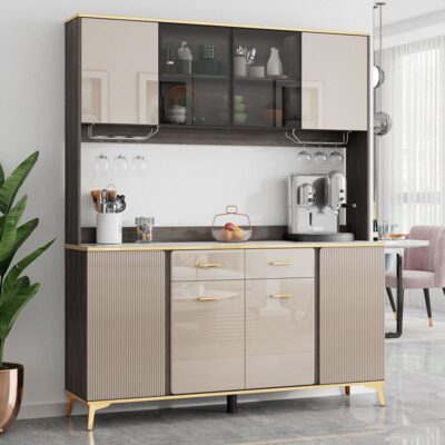 Nhẹ sang trọng phiến đá Tủ rượu tủ búp phê siêu mỏng tích hợp tủ cao phòng khách tủ bên rất hẹp tủ chè tối giản hiện đại