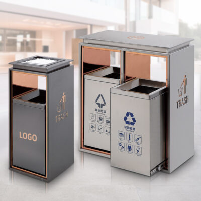 Thùng rác thép không rỉ để ở sảnh khách sạn Thùng rác đựng tàn thuốc lá