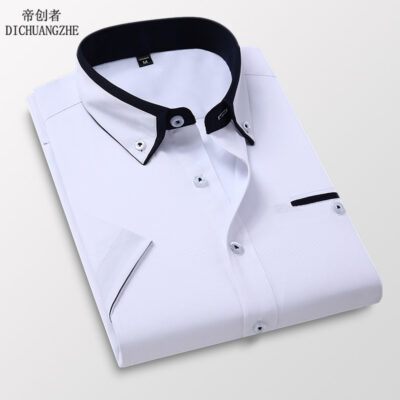 Emperor Maker áo sơ mi ngắn tay nam Emperor Maker mùa hè áo sơ mi nam ngắn tay slim-fit không ủi trang phục thường ngày best man lót