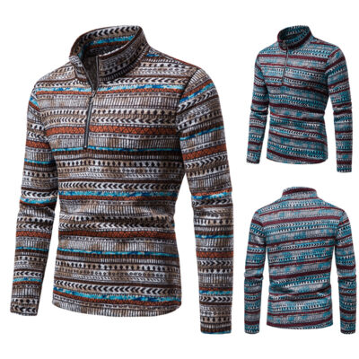 Amazon 2023 mùa thu đông nam dây kéo áo len giản dị phong cách gia đình trên cổ áo chui đầu áo len nam triều