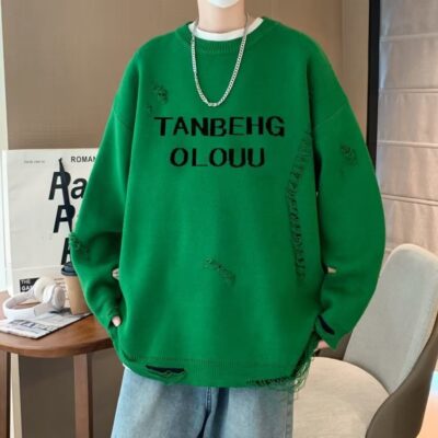 2022 áo len mới hợp thời trang áo len cổ điển nam và nữ cùng phong cách thu đông phong cách lười sang trọng thích hợp dệt kim
