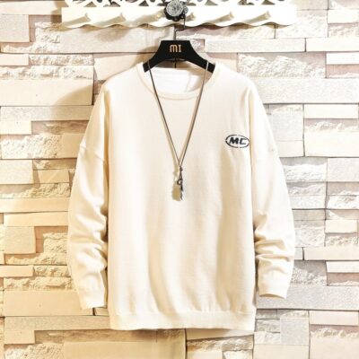 Mùa Xuân Mỏng Cặp Đôi Phối Màu Cổ Tròn Chui Đầu Cổ Áo Len Dệt Kim Thanh Niên Học Sinh Rời Thể Thao Đáy Áo Sơ Mi