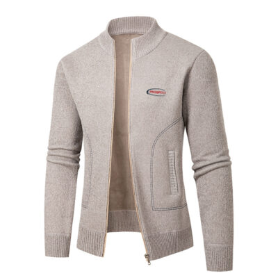 Bóng Chày Cardigan Cổ Tròn Dây Kéo Áo Khoác Áo Khoác Nam Thu Đông 202 Ngoại Thương Thanh Niên Mới Cổ Áo