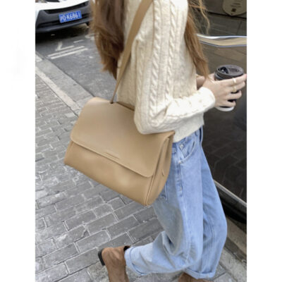 Túi messenger da mềm túi nữ da thật túi sức chứa lớn túi nữ mùa thu mới túi tote đeo vai túi Messenger túi sát nách