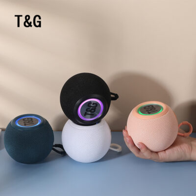 Loa bluetooth TG337 không dây ánh sáng đầy màu sắc thẻ vải loa siêu trầm loa bluetooth mini di động ngoài trời