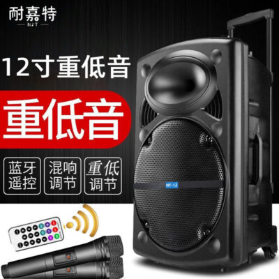Vuông 12 inch khiêu vũ loa xe đẩy âm thanh ngoài trời pin công suất cao quảng cáo khuyến mãi khiêu vũ loa bluetooth di động