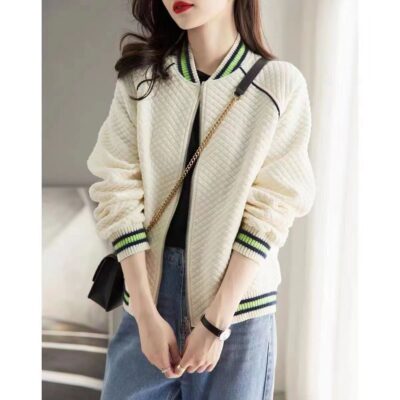 Áo khoác bóng chày Xiaoxiangfeng nữ mùa xuân và mùa thu 2023 mới áo khoác thể thao ngắn thời trang hàng đầu xu hướng