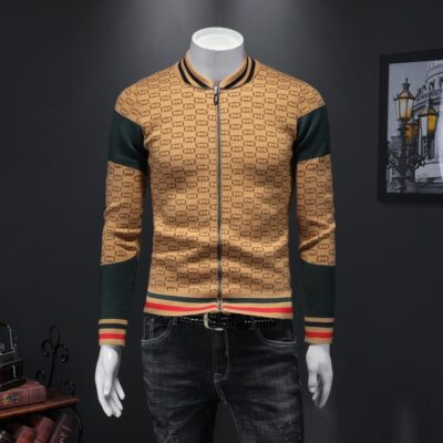 2020 mùa thu đông mới cardigan dệt kim nam phiên bản Hàn Quốc cổ tròn dáng ôm cổ bóng chày in hình thời trang trẻ trung áo khoác len