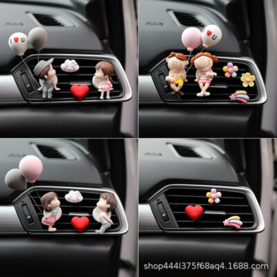 Nước Hoa Ô Tô Điều Hòa Không Khí Lỗ Thông Khí Mặt Dây Chuyền Ô Tô Hoạt Hình Dễ Thương Bền Nhẹ Xông Phòng Sáng Tạo Hàn Quốc Cặp Đôi Vật Trang Trí