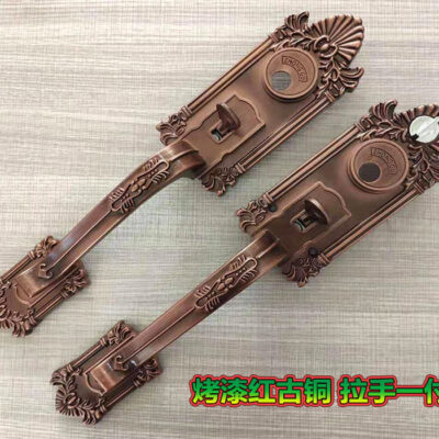 Cổ Hợp Kim Nhôm Khóa cửa 2 Mặt Chìa Khóa Hộ Gia Đình Đa Năng Hợp Kim Nhôm Dày Tay Nắm Cửa Rops Khóa mạ vàng