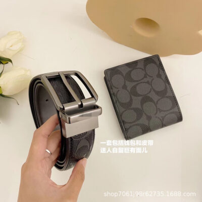 Mới Thắt Lưng Nam Ví Tặng Kết Hợp Phong Cách Doanh Nhân Cổ Điển Dây Da Nam Điểm Bán Buôn