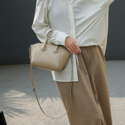 Túi xách nữ da thật túi xách thiết kế niche cao cấp 2023 túi bánh bao thời trang mới túi đeo vai túi Messenger nữ