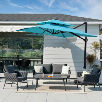 Sofa mây ngoài trời biệt thự sân vườn ghế mây giải trí ban công phong cách Bắc Âu phòng nắng ghế ăn kết hợp bàn cà phê