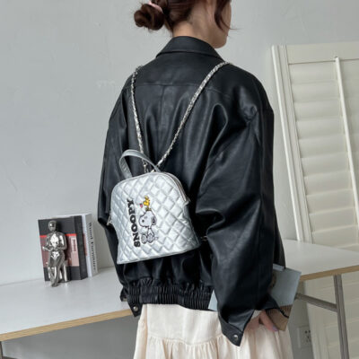 Túi đeo vai hình thoi mới dành cho nữ mùa hè i Túi đeo vai thêu hoạt hình Hàn Quốc thiết kế ba lô cảm giác thích hợp túi