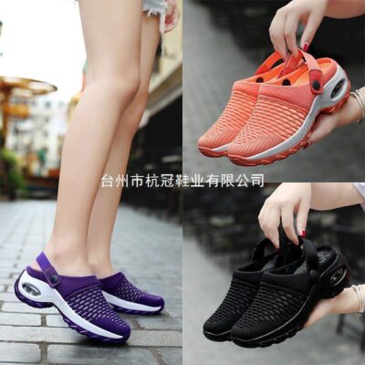 AliExpress Mùa Hè Mới Thoáng Khí Bay Dệt Giày Nữ Giày Sandal Thấp Top Giày Wechat Kinh Doanh Dài Hạn Cổ