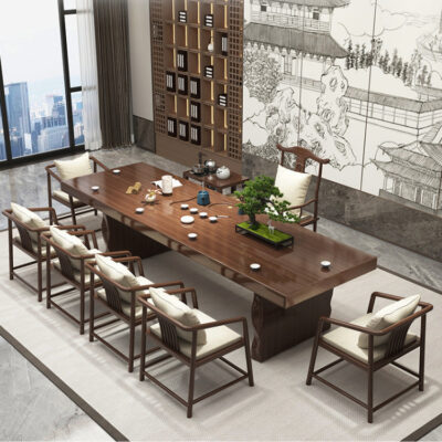 Bàn trà thiền bằng gỗ nguyên khối kiểu Trung Quốc mới Bàn trà bảng lớn kiểu Trung Quốc Bàn trà kết hợp Bàn trà văn phòng tại nhà