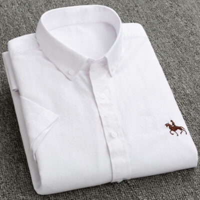 Paul Áo Sơ Mi Nam Ngắn Tay Thanh Niên Cotton Oxford Áo Sơ Mi Hàng Ngày Cotton Màu Áo Sơ Mi Mùa Hè