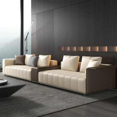 Kiểu Italy đàn piano chính sofa da phòng khách tối giản hiện đại căn hộ nhỏ góc phù hợp màu ghế sofa da bò hàng thẳng
