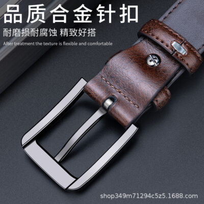 Paul Nam Khóa Pin Dây Thắt Lưng Da Nam Retro Da Bò Quần Dây Tặng Bộ Điểm Một dropshipping