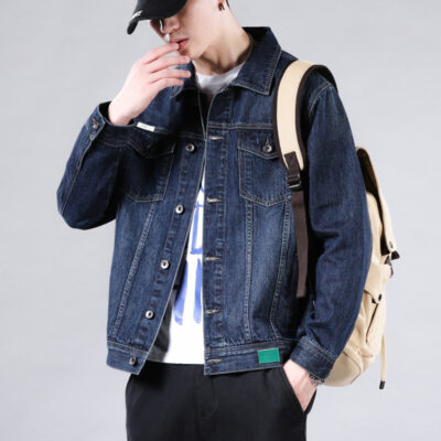 Áo khoác nam denim Mỹ phong cách retro 2023 thu đông mới áo khoác ngoài xu hướng áo khoác nam