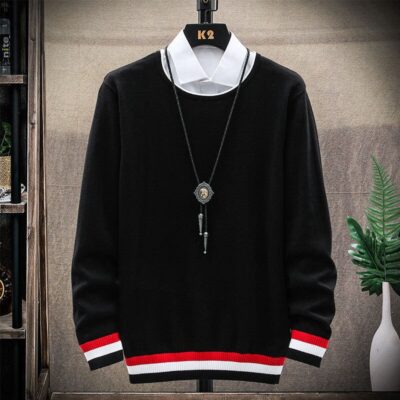 Áo len dệt kim nam mùa thu đông áo sơ mi đáy mới phiên bản Hàn Quốc áo len nam cổ tròn mỏng phù hợp với mọi lứa tuổi áo len thời trang giản dị