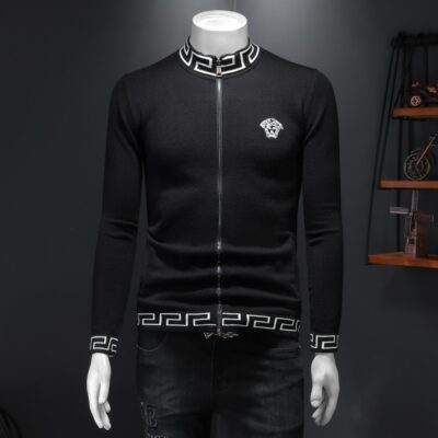 Ga Châu Âu Cardigan Nam Thu Đông 2021 Mới Hợp Thời Trang Áo Len Nam Áo Len Dệt Kim Dây Kéo Áo Len Áo Khoác Đáy Áo Sơ Mi