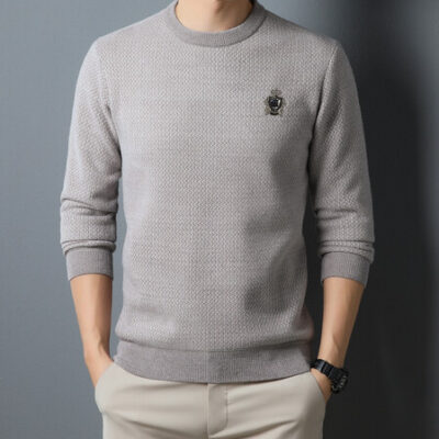 Mùa Xuân Và Mùa Thu 2022 Áo Len Nam Waffle Mới Phong Cách Hàn Quốc Mùa Thu Áo Thun Cổ Tròn Dài Tay Có Đáy Áo Sơ Mi Nam Thế Hệ