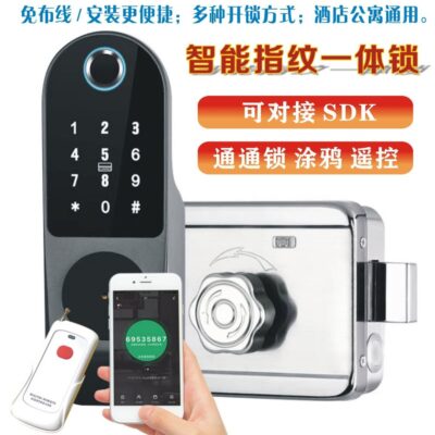 Khóa vân tay nhà ngoài trời sân đầu bò bên ngoài kiểu cũ khóa cửa sắt khóa điện tử thông minh khóa điều khiển điện không dây
