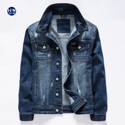 Áo khoác denim nam mùa xuân và mùa thu mới của Nhật Bản và Hàn Quốc áo khoác retro dụng cụ xu hướng áo rời nhiều túi linh hoạt