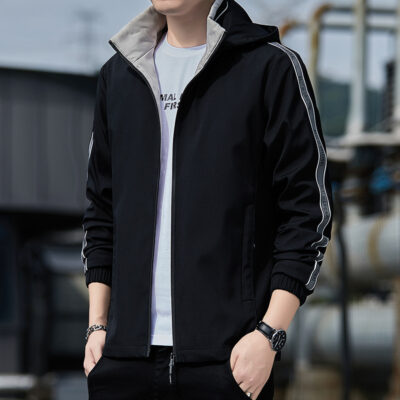 Áo khoác nam mùa xuân và mùa thu 2023 phong cách Hàn Quốc mới hợp thời trang dáng rộng phù hợp với mọi trang phục áo khoác có mũ quần áo nam