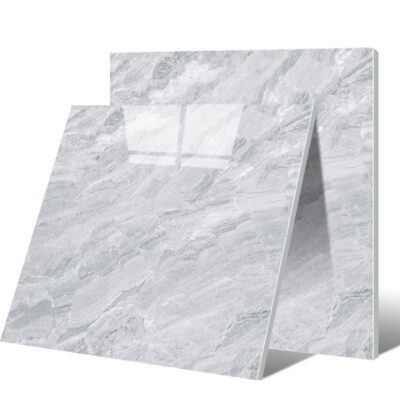 Nhà sản xuất Quảng Đông Phật Sơn màu xám và trắng toàn thân bằng đá cẩm thạch 1000x1000 gạch men lát sàn phòng khách gạch lát sàn sáng