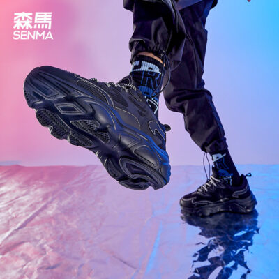 Semir Old Giày Nam Ins Triều 2022 Mùa Xuân Mới Thoáng Khí Đáy Dày Lưới Đỏ Chiên Đường Đen Giày Thể Thao Thường Ngày