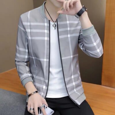 Áo khoác nam mùa xuân và mùa thu 2022 phong cách mới trẻ trung và trung niên giản dị xu hướng ôm vừa vặn quần áo nam áo khoác cổ đứng quần áo nam