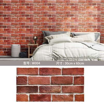 Gạch cổ điển 3D nhãn dán tường giả gạch ba chiều giấy dán tường tự dính không thấm nước và chống ẩm hình nền phong cách công nghiệp hình nền ngoại thương xuyên biên giới