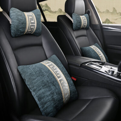 Gối tựa đầu ô tô 4 4 món 4 mùa gối cổ đệm nội thất ô tô tiếp liệu viền 1 mảnh