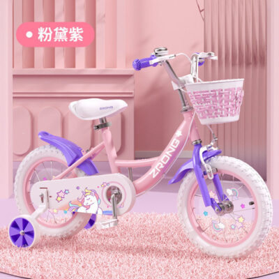 Xe đạp bé gái trẻ em 3-6 tuổi Xe đạp ngoài trời bé gái 7-12 tuổi có thể gập lại 18 inch