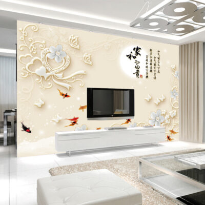 TV nền tường giấy dán tường đơn giản không khí ba chiều bức tranh tường năm mới giấy dán tường 8 trang trí tường phòng khách tường bao phủ