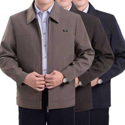 Áo khoác mùa xuân quần áo của bố nam trung niên Áo khoác nam mùa xuân và mùa thu cho ông già và ông bà