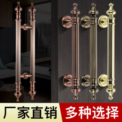 Cửa kiếng tay nắm inox phong cách Châu Âu cổ cửa gỗ cửa phòng khách sạn hộp ktv cặp tay cầm