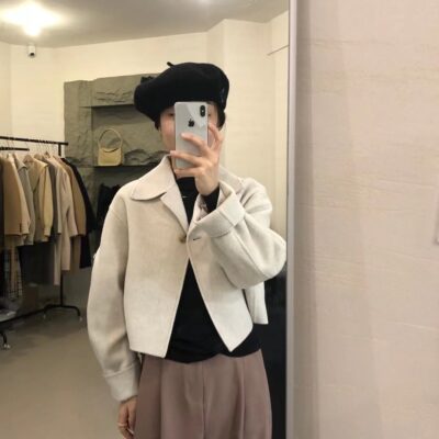[Order] Bảng order Dongdaemun Hàn Quốc Áo khoác len dáng ngắn 2 mặt dáng ngắn 1 khuy đơn giản